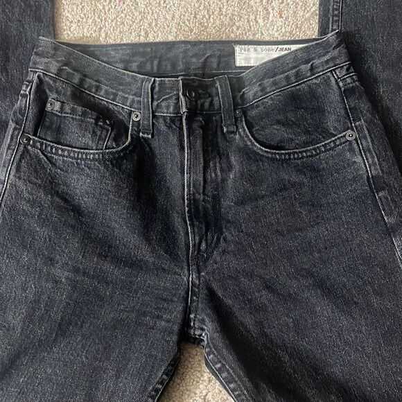 Rag & Bone High Rise Skinny Jeans Black Bone 24 - Picture 9 of 11